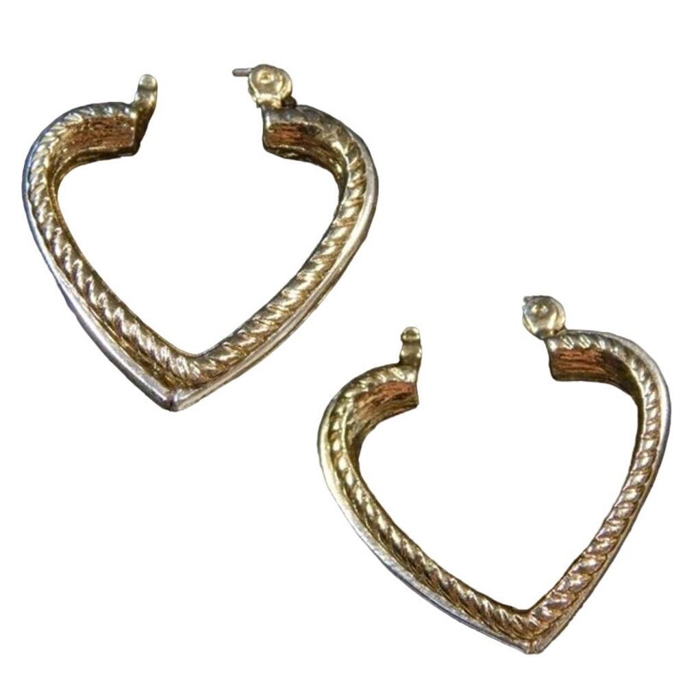 Vintage  Hot Heart Hoop Earrings